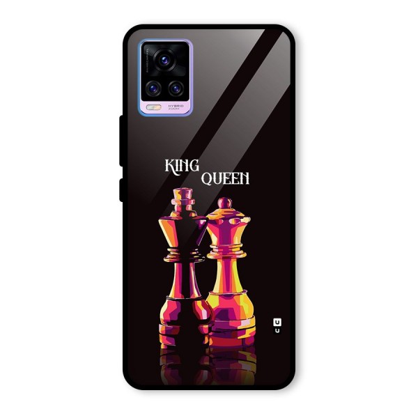 King Queen Glass Back Case for Vivo V20 Pro