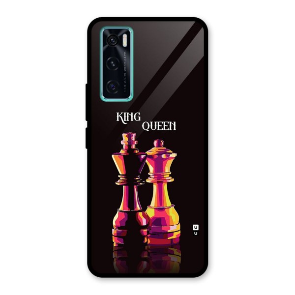 King Queen Glass Back Case for Vivo V20 SE