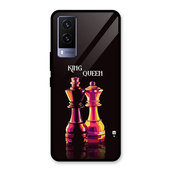 King Queen Glass Back Case for Vivo V21e 5G