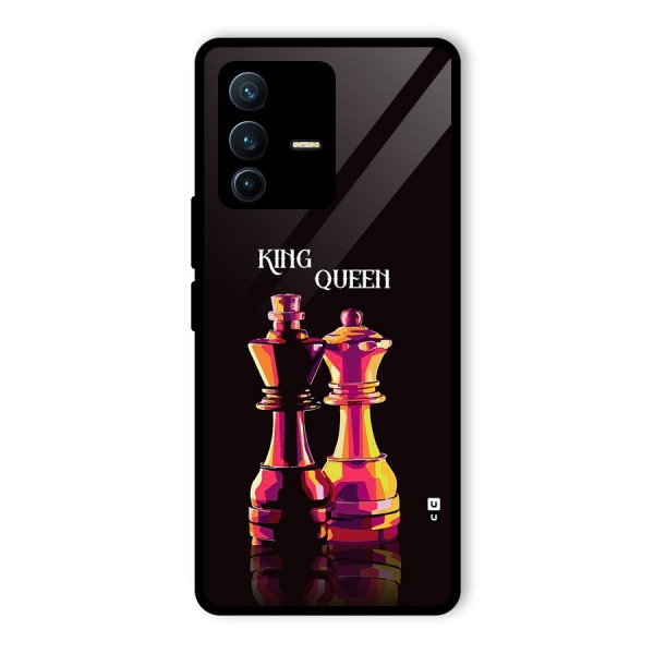 King Queen Glass Back Case for Vivo V23 Pro