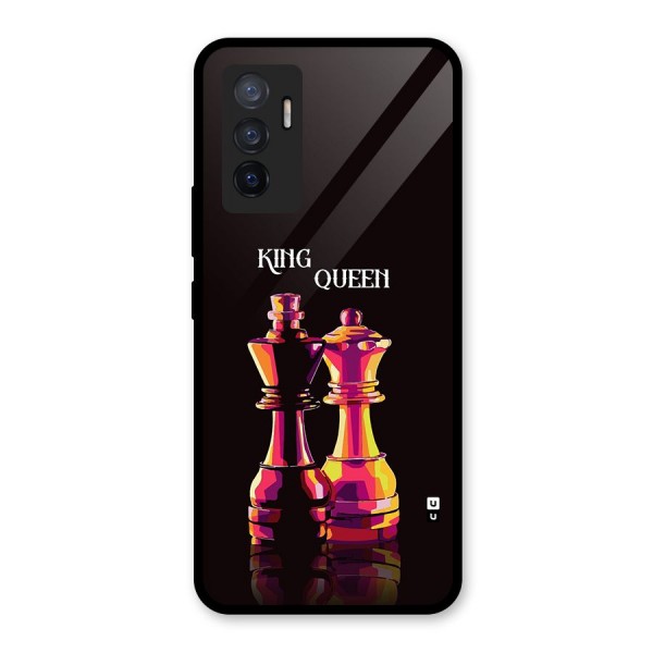 King Queen Glass Back Case for Vivo V23e