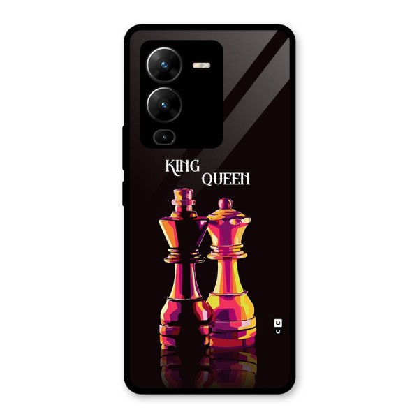 King Queen Glass Back Case for Vivo V25 Pro