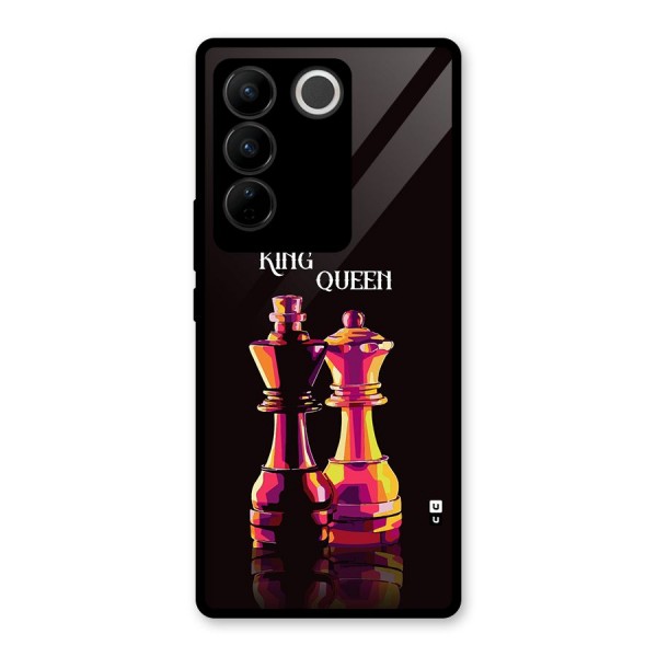 King Queen Glass Back Case for Vivo V27 Pro