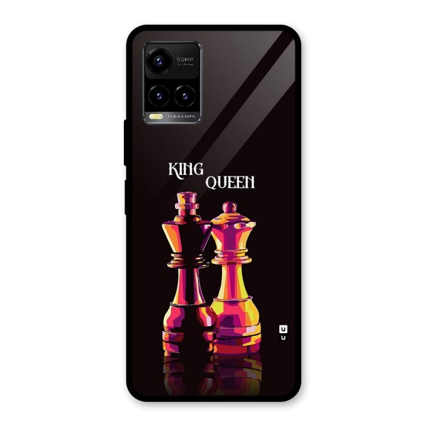 King Queen Glass Back Case for Vivo Y21G