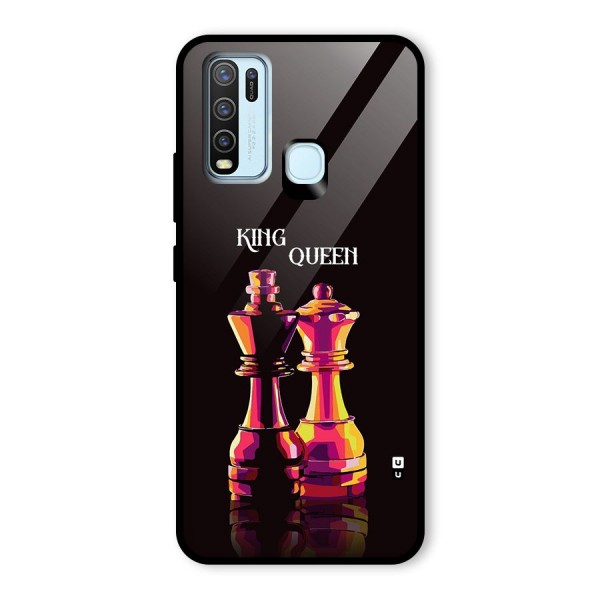 King Queen Glass Back Case for Vivo Y50