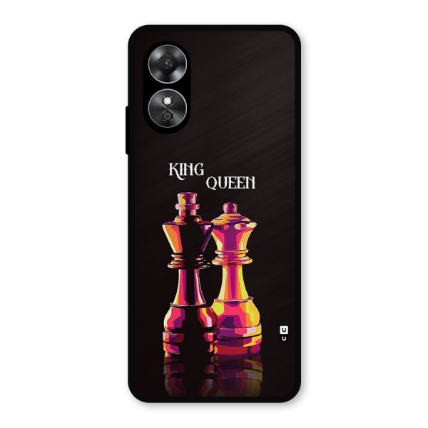 King Queen Metal Back Case for Oppo A17