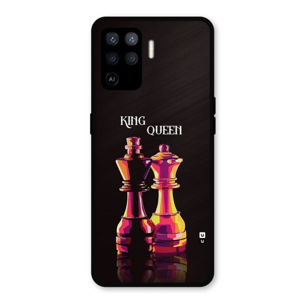 King Queen Metal Back Case for Oppo F19 Pro