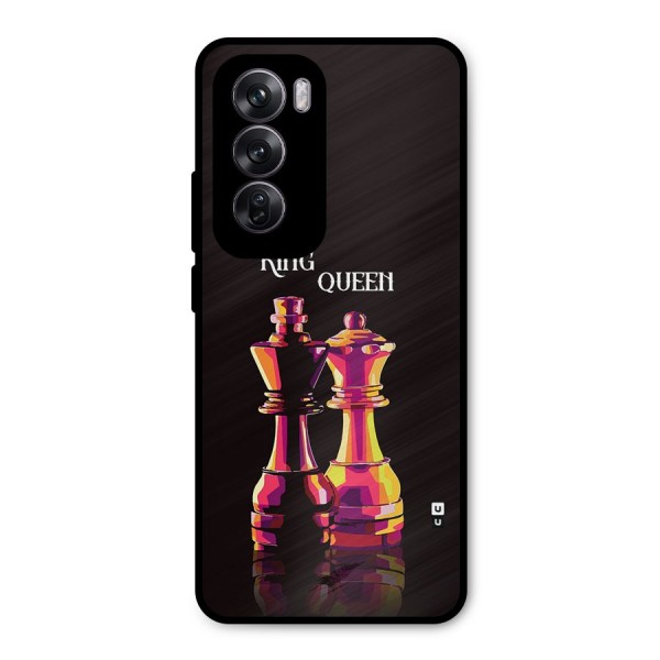 King Queen Metal Back Case for Oppo Reno12 Pro