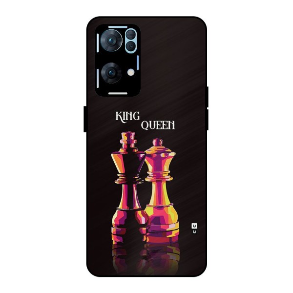 King Queen Metal Back Case for Oppo Reno7 Pro 5G