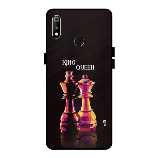 King Queen Metal Back Case for Realme 3i