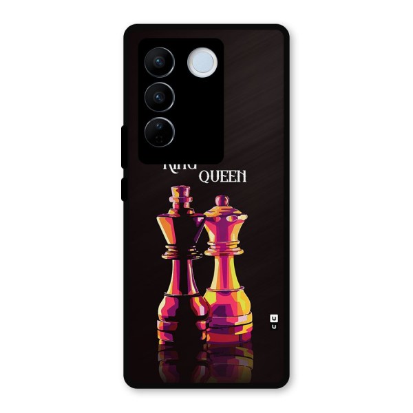 King Queen Metal Back Case for Vivo V27 Pro