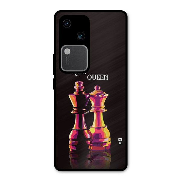 King Queen Metal Back Case for Vivo V30