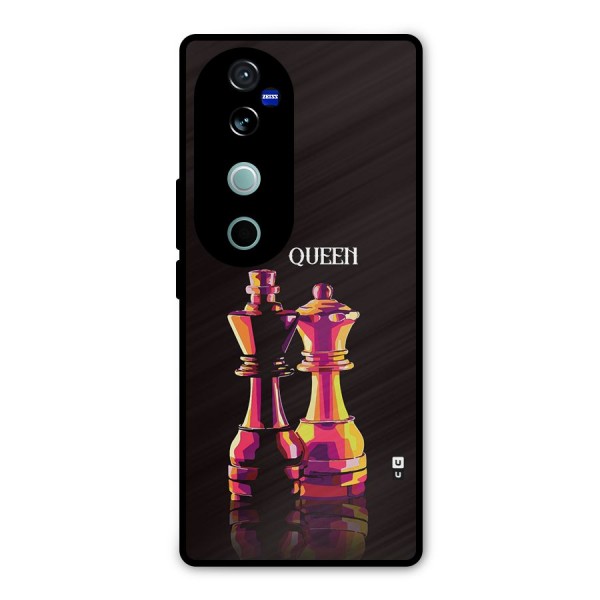 King Queen Metal Back Case for Vivo V40