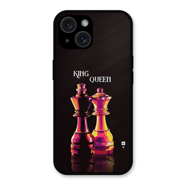 King Queen Metal Back Case for iPhone 15