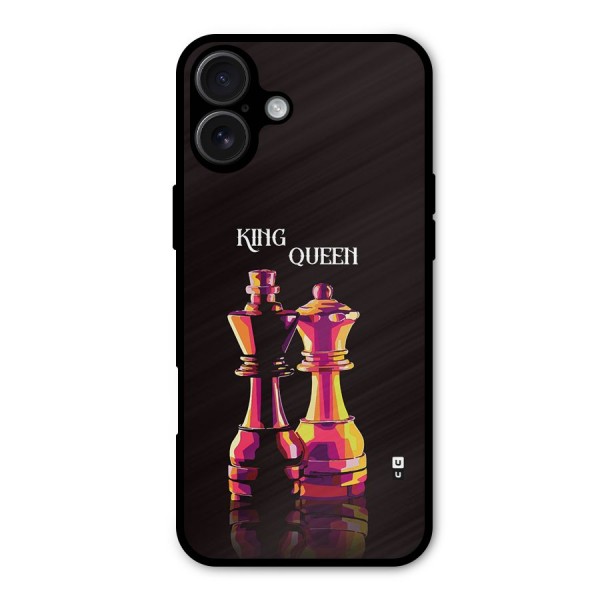 King Queen Metal Back Case for iPhone 16 Plus