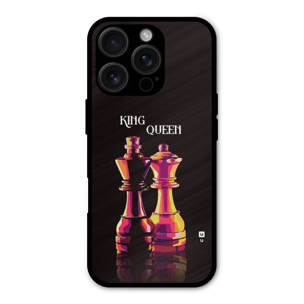 King Queen Metal Back Case for iPhone 16 Pro