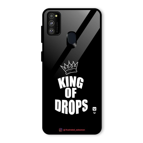 King of Drops Black Glass Back Case for Galaxy M21