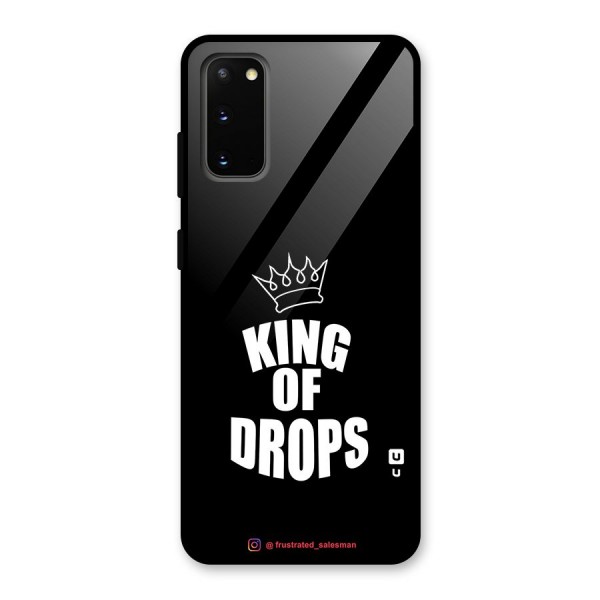 King of Drops Black Glass Back Case for Galaxy S20