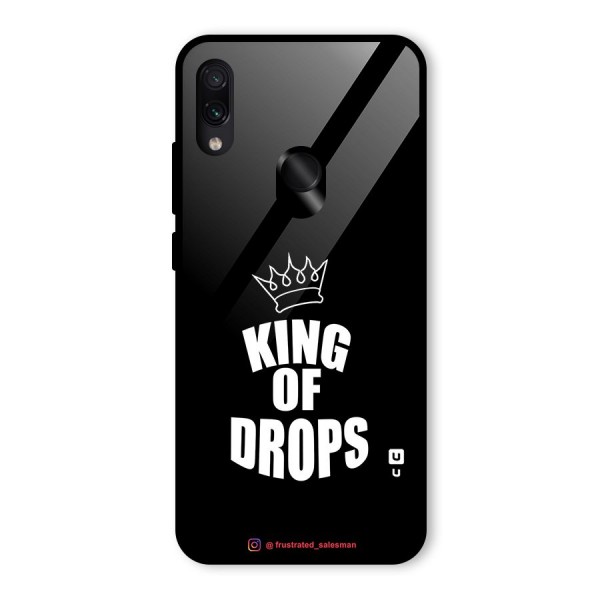 King of Drops Black Glass Back Case for Redmi Note 7S