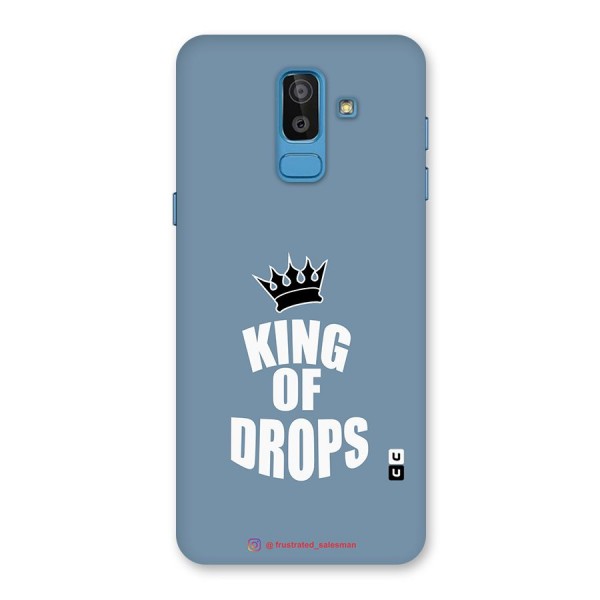 King of Drops Mustard SteelBlue Glass Back Case for Galaxy J8