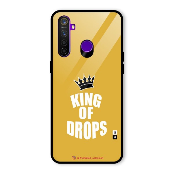 King of Drops Mustard Yellow Glass Back Case for Realme 5 Pro