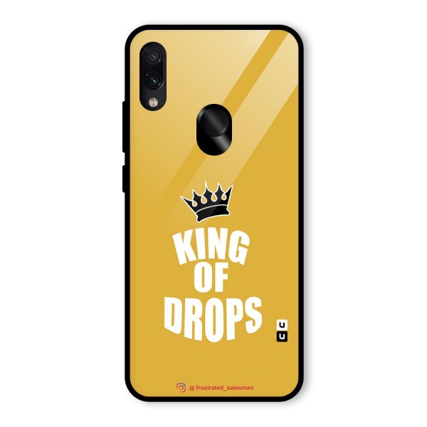 King of Drops Mustard Yellow Glass Back Case for Redmi Note 7S