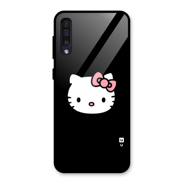 Kitty Cute Glass Back Case for Galaxy A50s