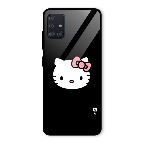 Kitty Cute Glass Back Case for Galaxy A51