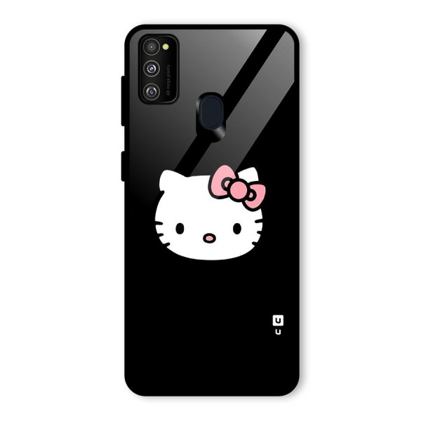 Kitty Cute Glass Back Case for Galaxy M21