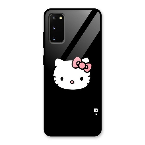 Kitty Cute Glass Back Case for Galaxy S20