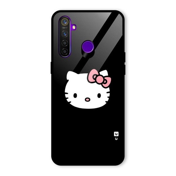 Kitty Cute Glass Back Case for Realme 5 Pro