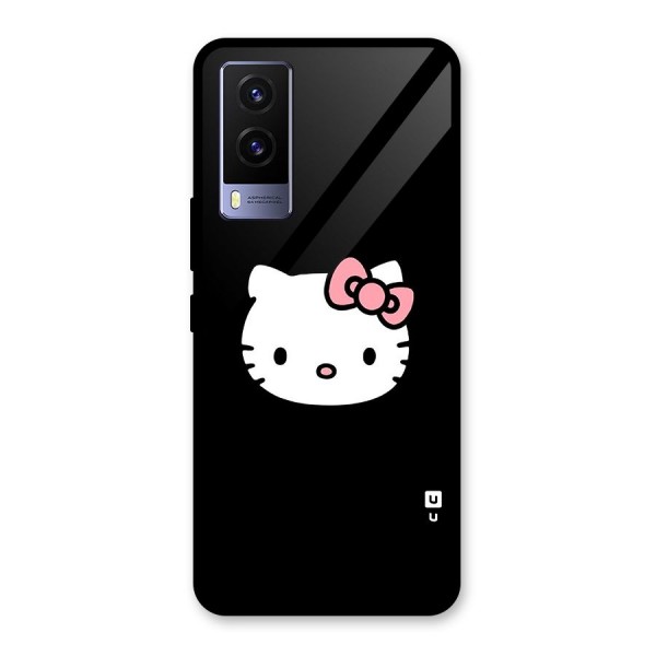 Kitty Cute Glass Back Case for Vivo V21e 5G