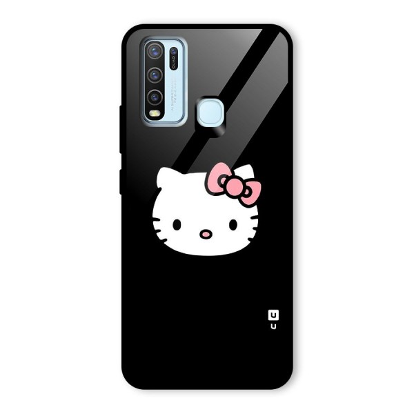 Kitty Cute Glass Back Case for Vivo Y30