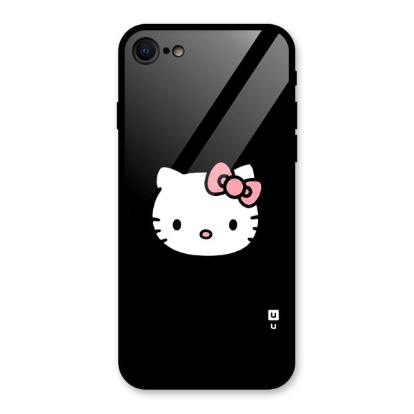 Kitty Cute Glass Back Case for iPhone 8