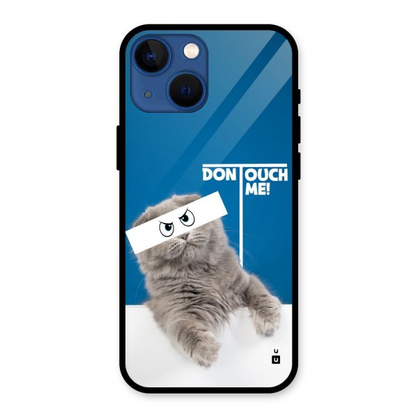 Kitty Dont Touch Glass Back Case for iPhone 13 Mini