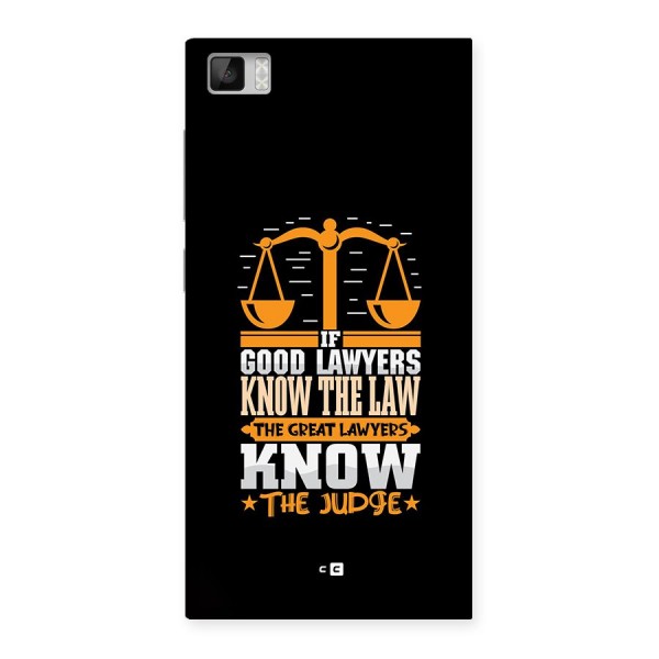 Know The Judge Back Case for Mi3