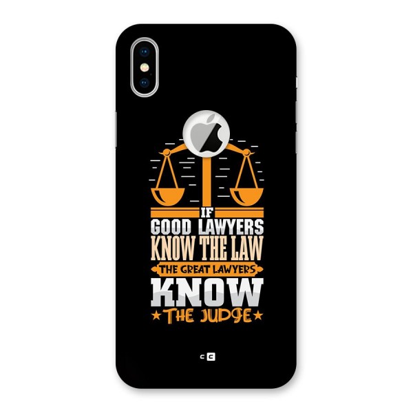 Know The Judge Back Case for iPhone XS Logo Cut