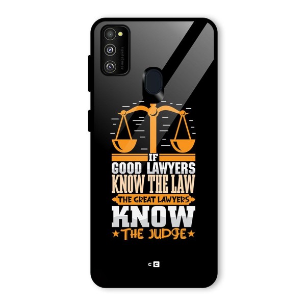 Know The Judge Glass Back Case for Galaxy M21