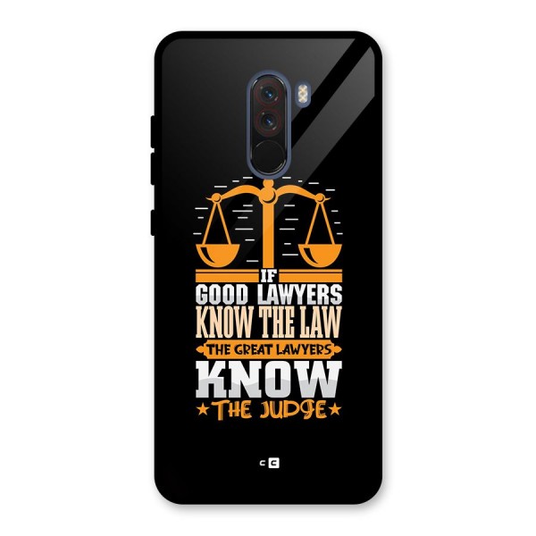 Know The Judge Glass Back Case for Poco F1