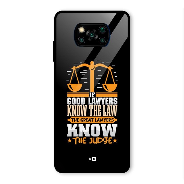 Know The Judge Glass Back Case for Poco X3 Pro