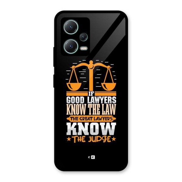 Know The Judge Glass Back Case for Poco X5