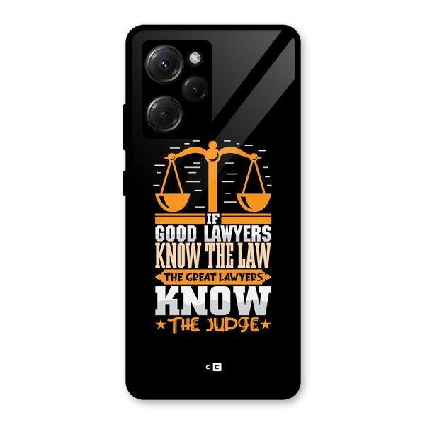 Know The Judge Glass Back Case for Poco X5 Pro