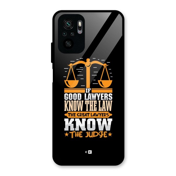 Know The Judge Glass Back Case for Redmi Note 10