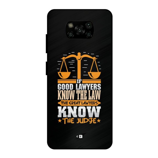 Know The Judge Metal Back Case for Poco X3