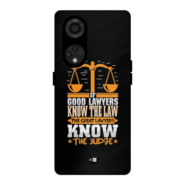 Know The Judge Metal Back Case for Reno8 T 5G