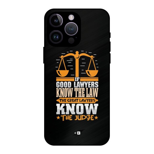 Know The Judge Metal Back Case for iPhone 14 Pro Max