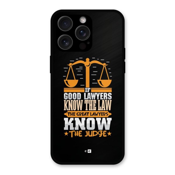 Know The Judge Metal Back Case for iPhone 15 Pro Max