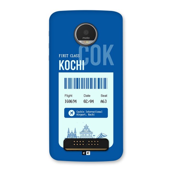 Kochi Boarding Pass Back Case for Moto Z Play