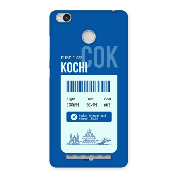 Kochi Boarding Pass Back Case for Redmi 3S Prime