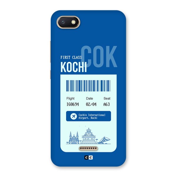 Kochi Boarding Pass Back Case for Redmi 6A